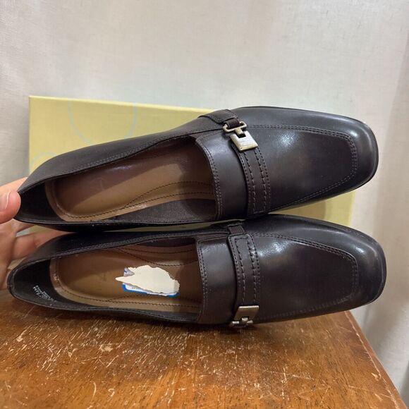 Lifestride 90s Y2K Brown Leather Lug Slip On Womens Mules Penny Loafer Bratz 7.5 - Picture 6 of 9